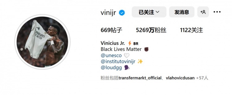  表忠心！維尼修斯將社媒頭像更換為親吻皇馬隊徽照片