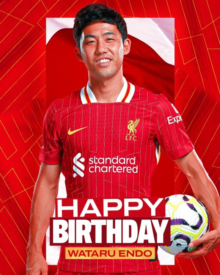  利物浦祝遠(yuǎn)藤航32歲生日快樂，球員加盟紅軍至今出戰(zhàn)62場(chǎng)比賽