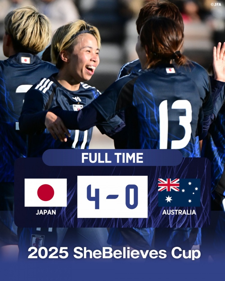  熱身賽日本女足4-0澳大利亞女足，田中美南2射1傳&長谷川唯任隊長