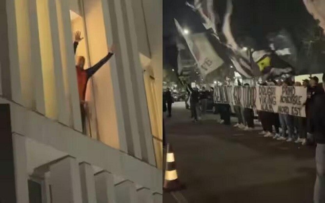  都體：尤文球迷來到酒店外支持新主帥，圖多爾向球迷們揮手致意