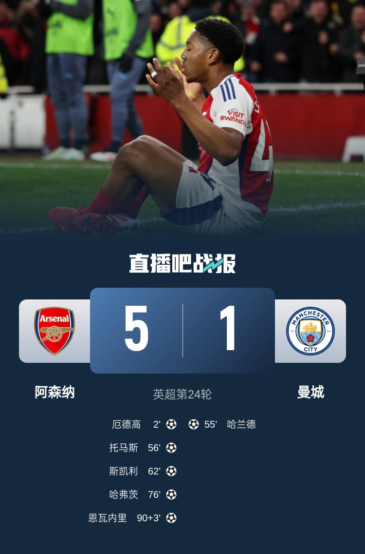  硬氣槍手無(wú)畏強(qiáng)敵！阿森納本賽季5-1碾壓曼城，3-0完勝皇馬